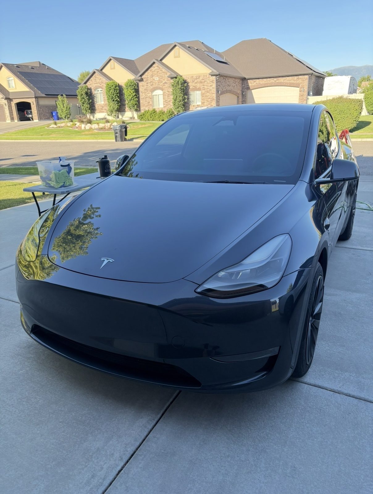 Detailed black Tesla exterior